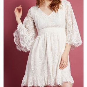 ModCloth Through the Bluebells Dress in Cream Lace